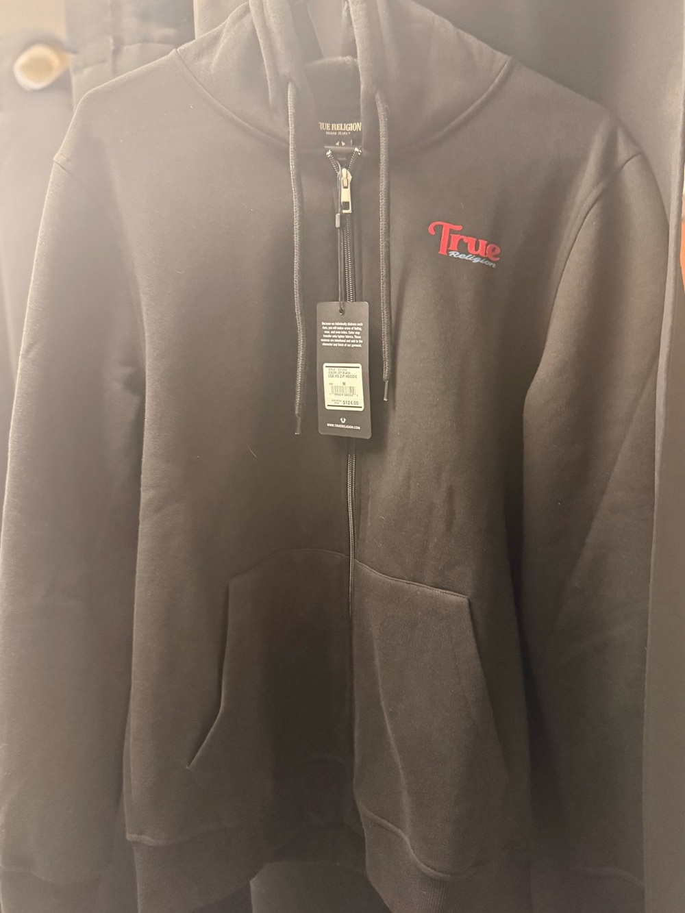 True Religion Jet Black Zip USA HS
